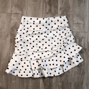 NWOT Polka dot asymmetrical mini skirt